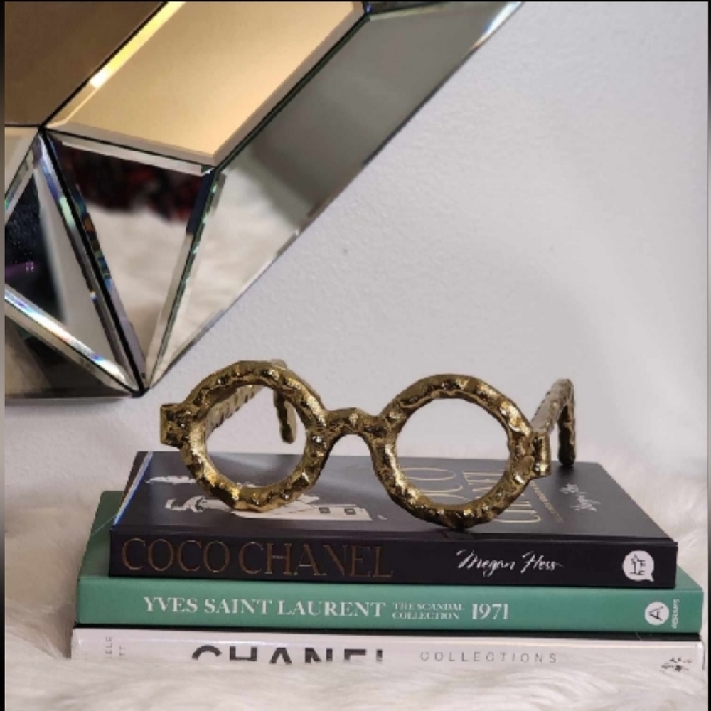 Gold Decorative Glasses Sculpture